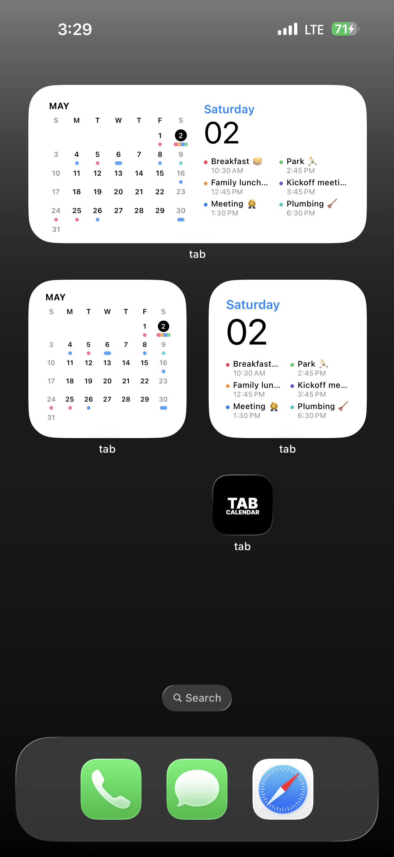 Tab Calendar app screenshot 2